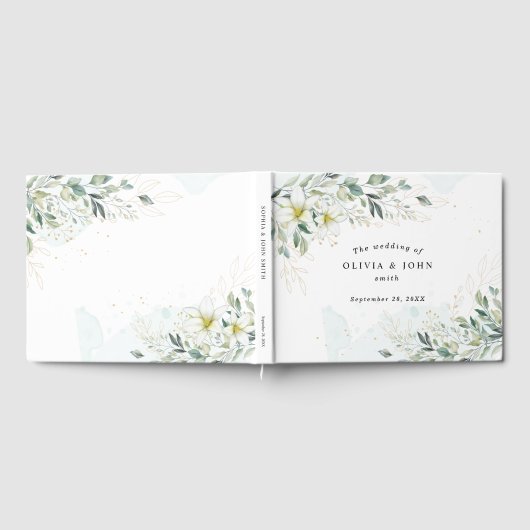 Dusty Blue Eucalyptus Greenery Succulent Wedding Gastenboek (Volledig)