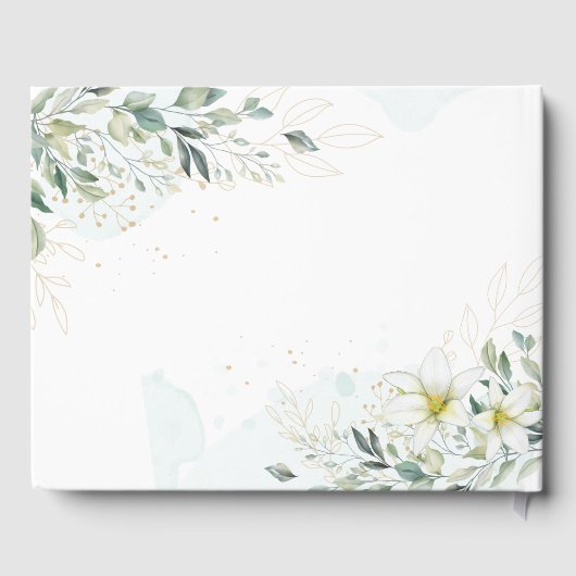 Dusty Blue Eucalyptus Greenery Succulent Wedding Gastenboek (Achterkant)