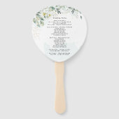 Dusty Blue Eucalyptus Greenery Succulent Wedding Handwaaier (Achterkant)