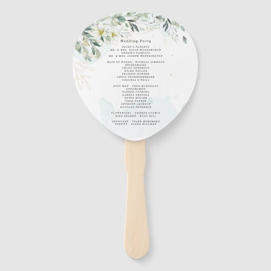 Dusty Blue Eucalyptus Greenery Succulent Wedding Handwaaier (Achterkant)