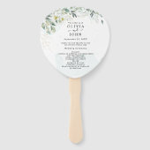 Dusty Blue Eucalyptus Greenery Succulent Wedding Handwaaier (Voorkant)