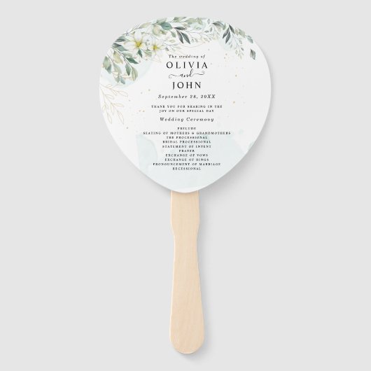 Dusty Blue Eucalyptus Greenery Succulent Wedding Handwaaier (Voorkant)