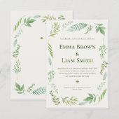 Dusty Blue Eucalyptus Greenery Succulent Wedding I Bedankkaart (Voorkant / Achterkant)
