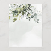 Dusty Blue Eucalyptus Greenery Succulent Wedding Informatiekaartje (Achterkant)
