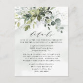 Dusty Blue Eucalyptus Greenery Succulent Wedding Informatiekaartje (Voorkant)