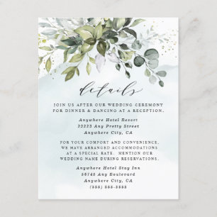 Dusty Blue Eucalyptus Greenery Succulent Wedding Informatiekaartje
