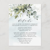 Dusty Blue Eucalyptus Greenery Succulent Wedding Informatiekaartje (Voorkant)