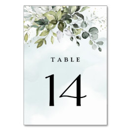 Dusty Blue Eucalyptus Greenery Succulent Wedding Kaart