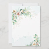 Dusty Blue Eucalyptus Greenery Succulent Wedding Kaart (Achterkant)