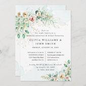 Dusty Blue Eucalyptus Greenery Succulent Wedding Kaart (Voorkant / Achterkant)
