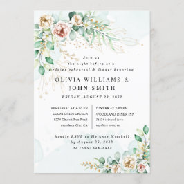 Dusty Blue Eucalyptus Greenery Succulent Wedding Kaart
