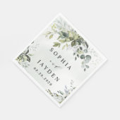 Dusty Blue Eucalyptus Greenery Succulent Wedding Servet (Hoek)