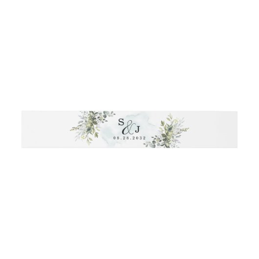 Dusty Blue Eucalyptus Greenery Succulent Wedding Uitnodigingen Wikkel (Vlak)