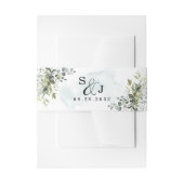 Dusty Blue Eucalyptus Greenery Succulent Wedding Uitnodigingen Wikkel (Voorkant Voorbeeld)