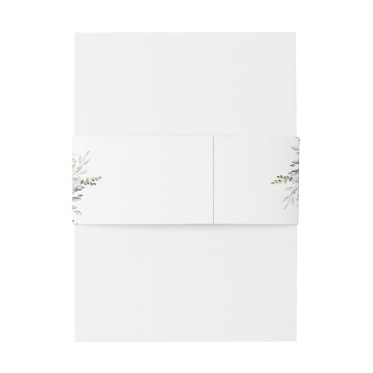 Dusty Blue Eucalyptus Greenery Succulent Wedding Uitnodigingen Wikkel (Achterkant Voorbeeld)