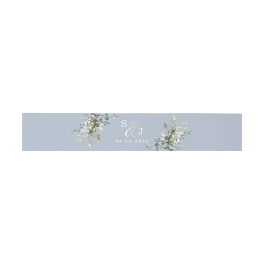 Dusty Blue Eucalyptus Greenery Succulent Wedding Uitnodigingen Wikkel (Vlak)