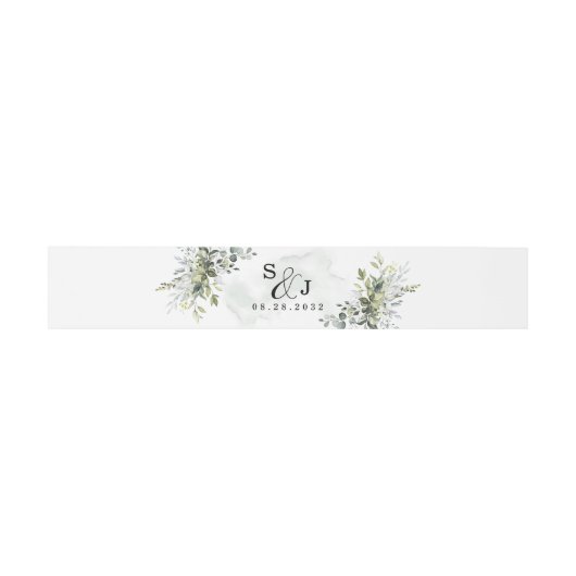 Dusty Blue Eucalyptus Greenery Succulent Wedding Uitnodigingen Wikkel (Vlak)