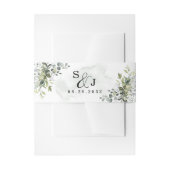 Dusty Blue Eucalyptus Greenery Succulent Wedding Uitnodigingen Wikkel (Voorkant Voorbeeld)