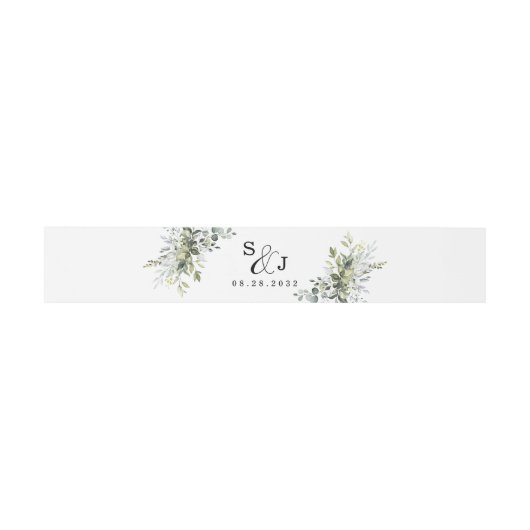 Dusty Blue Eucalyptus Greenery Succulent Wedding Uitnodigingen Wikkel (Vlak)
