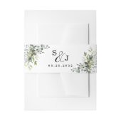 Dusty Blue Eucalyptus Greenery Succulent Wedding Uitnodigingen Wikkel (Voorkant Voorbeeld)