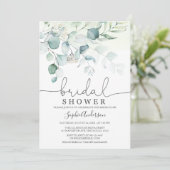 Dusty Blue Eucalyptus Greenery Vrijgezellenfeest Kaart (Staand voorkant)