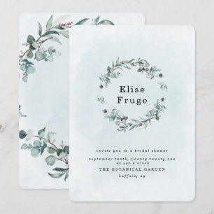 Dusty Blue Eucalyptus Greenery Vrijgezellenfeest Kaart