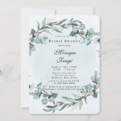 Dusty Blue Eucalyptus Greenery Vrijgezellenfeest Kaart (Voorkant)