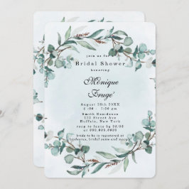 Dusty Blue Eucalyptus Greenery Vrijgezellenfeest Kaart