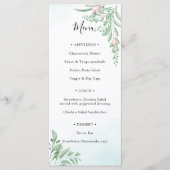 Dusty Blue Eucalyptus Greenery Vrijgezellenfeest Menu (Voorkant)