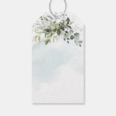 Dusty Blue Eucalyptus Greenery Weddenschap Cadeaulabel (Achterkant)