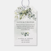 Dusty Blue Eucalyptus Greenery Weddenschap Cadeaulabel (Voorkant)