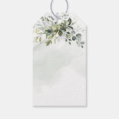 Dusty Blue Eucalyptus Greenery Weddenschap Cadeaulabel (Achterkant)