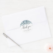 Dusty Blue Eucalyptus Greenery Weddenschap Ronde Sticker (Envelop)