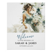 Dusty Blue Eucalyptus Greenery Wedding Perfect Poster (Voorkant)