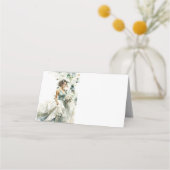 Dusty Blue Eucalyptus Greenery Wedding Plaatskaartje (Achterkant)