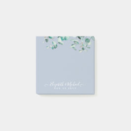 Dusty Blue Eucalyptus Greenery Wedding Post-it® Notes