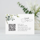 Dusty Blue Eucalyptus Greenery Wedding RSVP Card Kaart (Staand voorkant)