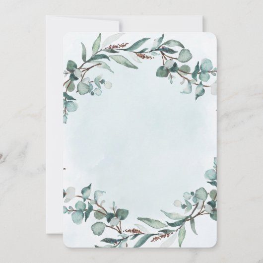 Dusty Blue Eucalyptus Greenery Wedding Shower (Achterkant)