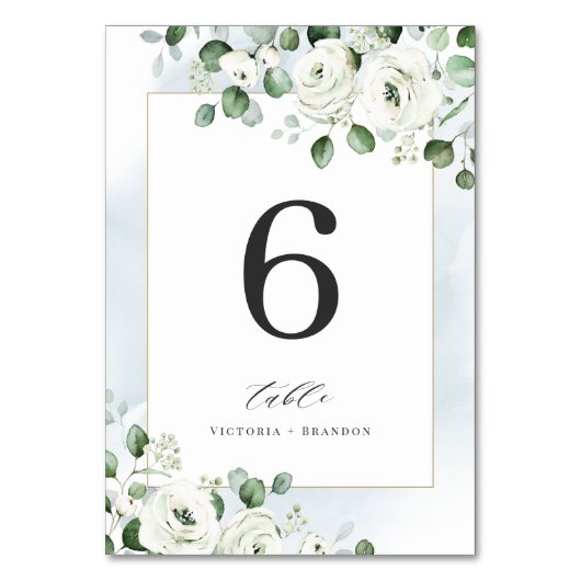 Dusty blue eucalyptus grilly bruiloft kaart (Voorkant)