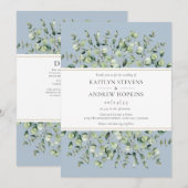 Dusty Blue Eucalyptus in één bruiloft Kaart (Voorkant / Achterkant)