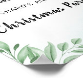 Dusty Blue Eucalyptus Kerstparty Welkom Poster (Hoek)