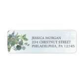 Dusty Blue Eucalyptus label voor retouradres (Voorkant)