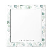 Dusty Blue Eucalyptus Leaves Pattern Personated Notitieblok (Voorkant)