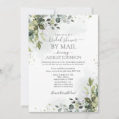 Dusty Blue Eucalyptus Script Virtual Vrijgezellenf Kaart (Voorkant)