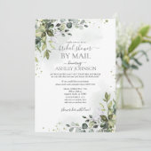 Dusty Blue Eucalyptus Script Virtual Vrijgezellenf Kaart (Staand voorkant)