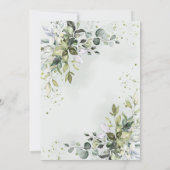 Dusty Blue Eucalyptus Script Virtual Vrijgezellenf Kaart (Achterkant)