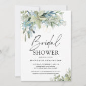 Dusty Blue Eucalyptus Script-Vrijgezellenfeest Kaart (Voorkant)