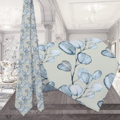 Dusty Blue Eucalyptus Sprigs Blush Sage Weddenscha Stropdas