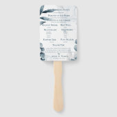 Dusty Blue Eucalyptus verlaat huwelijksprogramma Handwaaier (Achterkant)