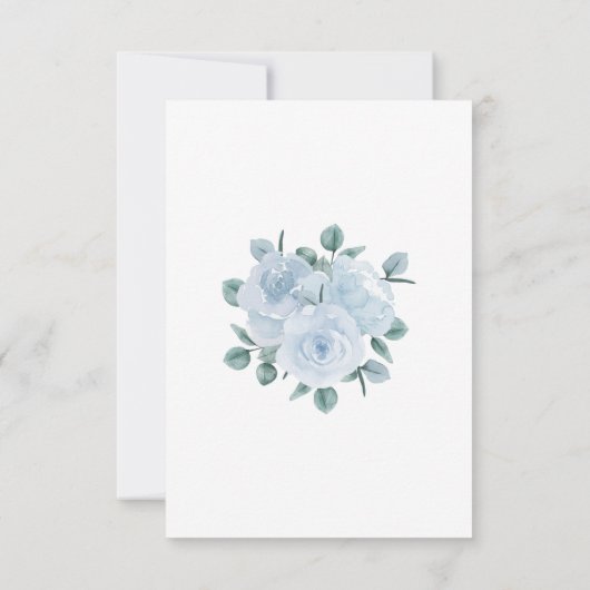 Dusty Blue Eucalyptus Waterverf Bloemenbruiloft Save The Date (Achterkant)
